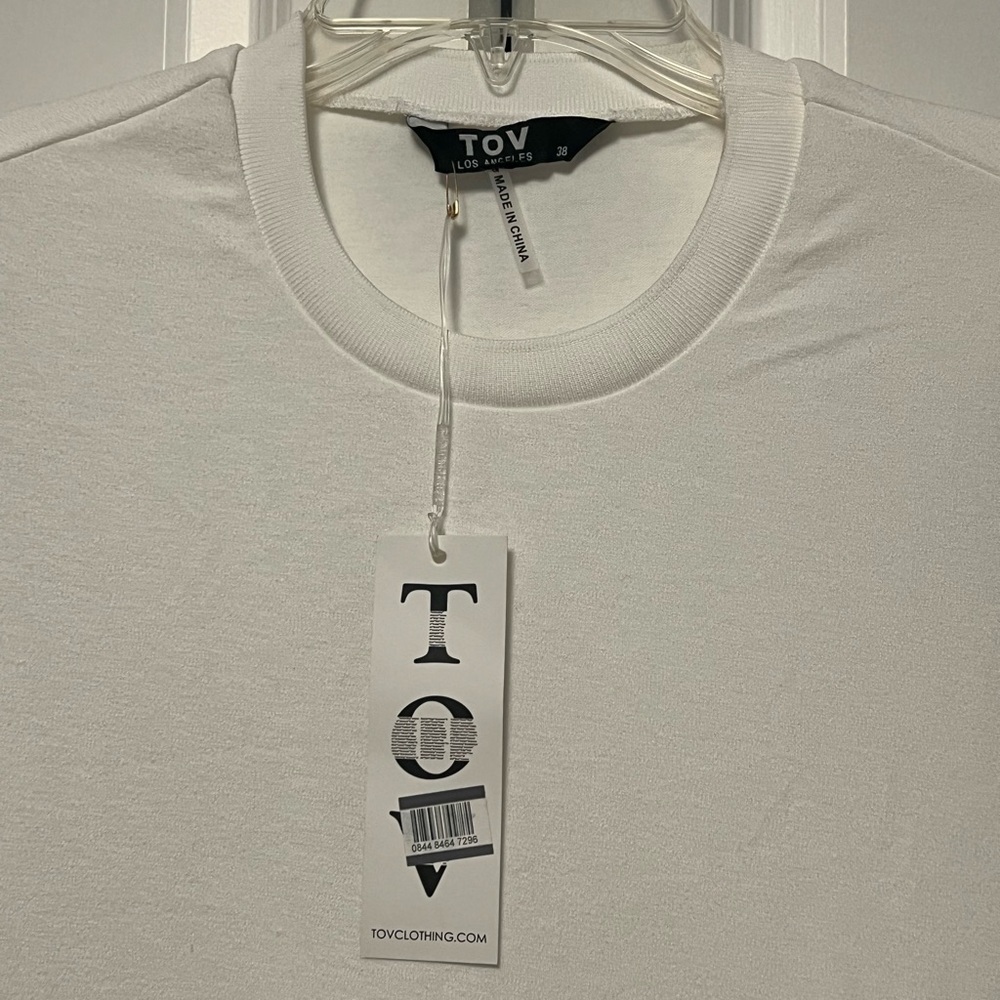 NWT TOV White Shirtdress with Side Tie Accent (Size 8/M) - Picture 3 of 7